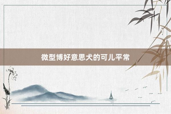 微型博好意思犬的可儿平常