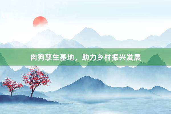 肉狗孳生基地，助力乡村振兴发展