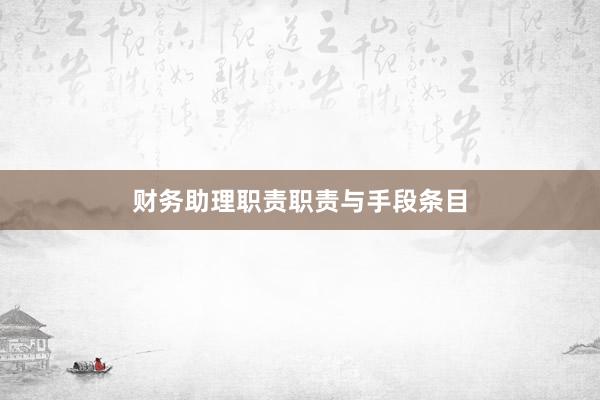 财务助理职责职责与手段条目